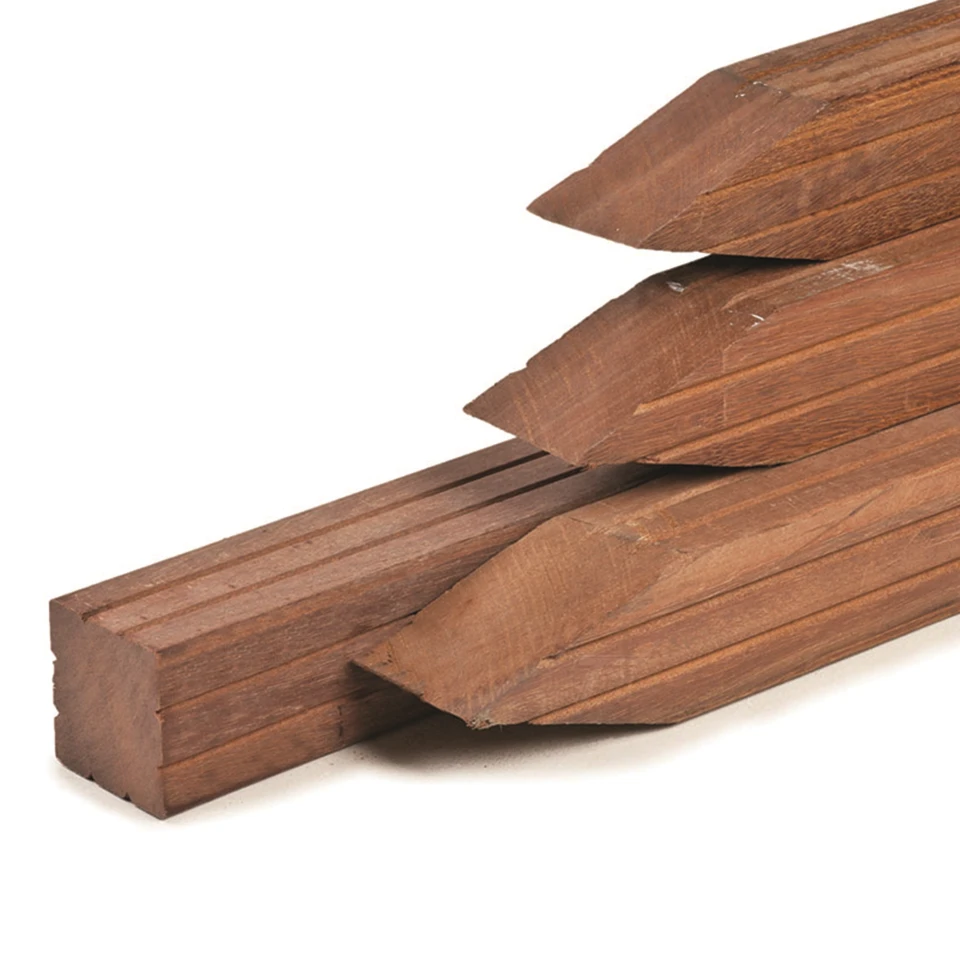 Paal Hardhout Met Punt 8.5×8.5x275cm 1 Paal Hardhout Met Punt 8.5×8.5x275cm