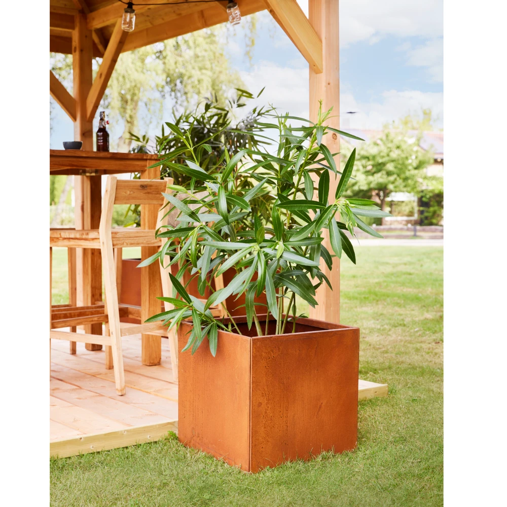 Bloembak Cortenstaal Klein 50x50x50cm 2 Bloembak Cortenstaal Klein 50x50x50cm - Afbeelding 2