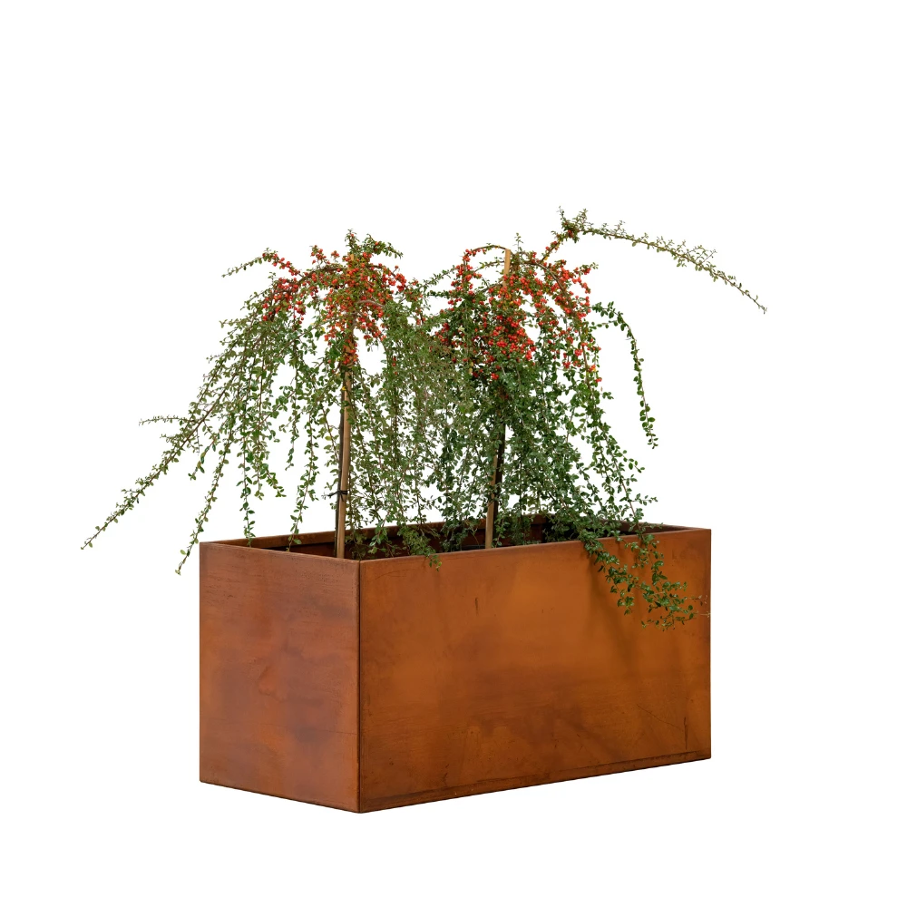 Bloembak Cortenstaal Middel 90x50x50cm 1 Bloembak Cortenstaal Middel 90x50x50cm