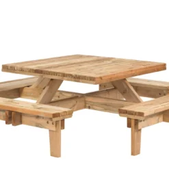 Picknicktafel Vierkant Geïmpregneerd Vuren 230x230x70 -Goedkope Natuur Plek Winkel 30x0004 P01