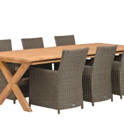 Tuintafel Rustiek Teak 350x100x78cm