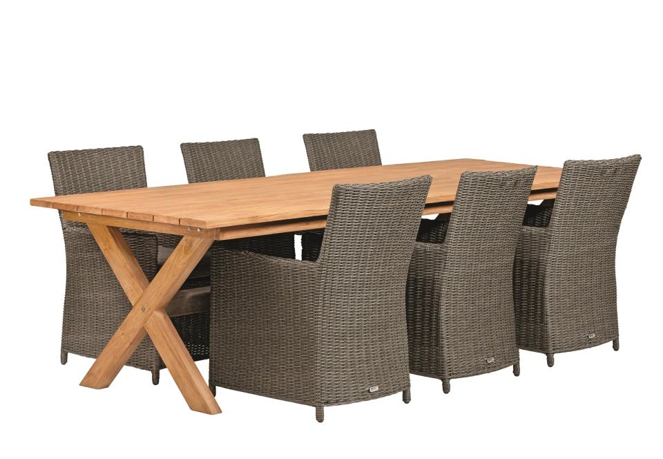 Tuintafel Rustiek Teak 250x100x78cm 1 Tuintafel Rustiek Teak 250x100x78cm