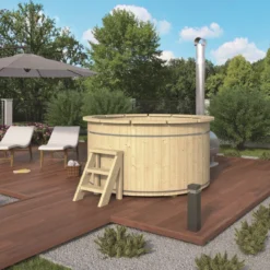 Hottub Thermowood Met Externe Aluminium Kachel