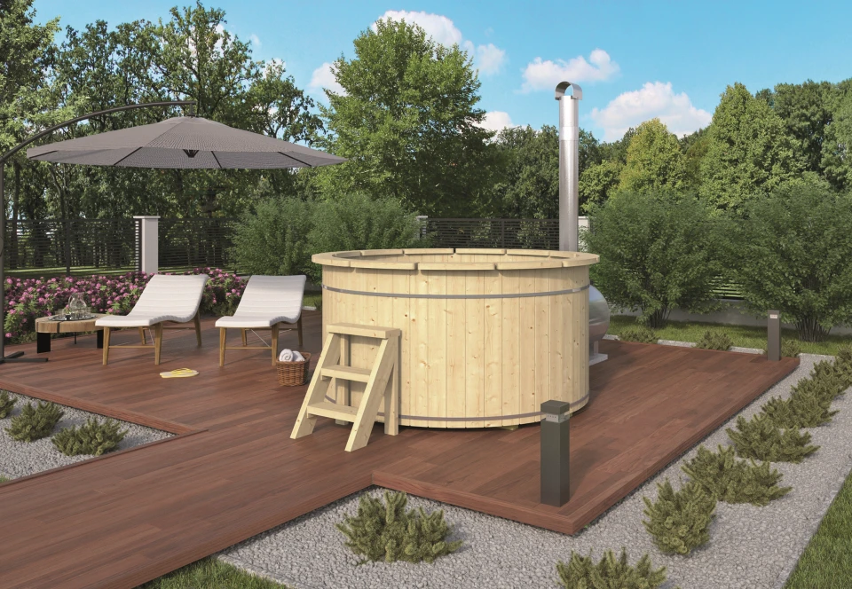 Hottub Thermowood Met Externe Aluminium Kachel 1 Hottub Thermowood Met Externe Aluminium Kachel