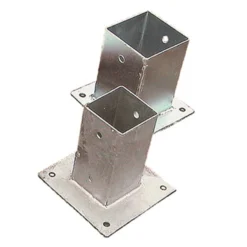 Paalhouder Op Plaat 12.1×12.1x15cm Gegalvaniseerd