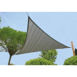 Zonnezeil Driehoek Zilvergrijs 420x420cm