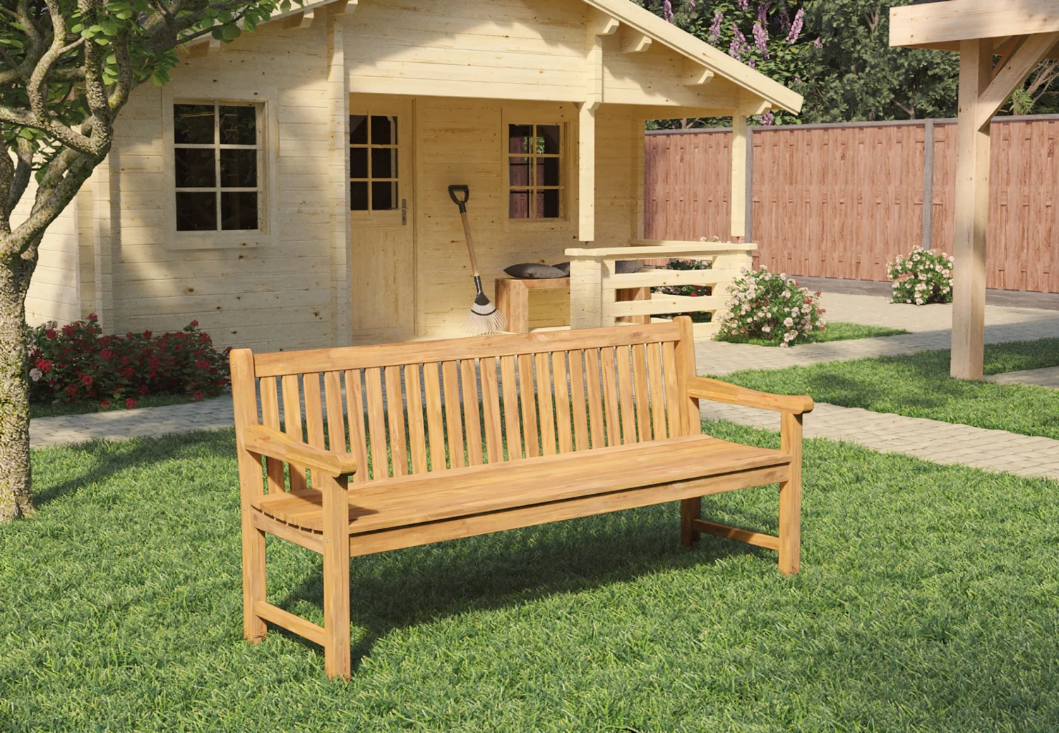 Parkbank Norwich Teak 180×90 1 Parkbank Norwich Teak 180×90