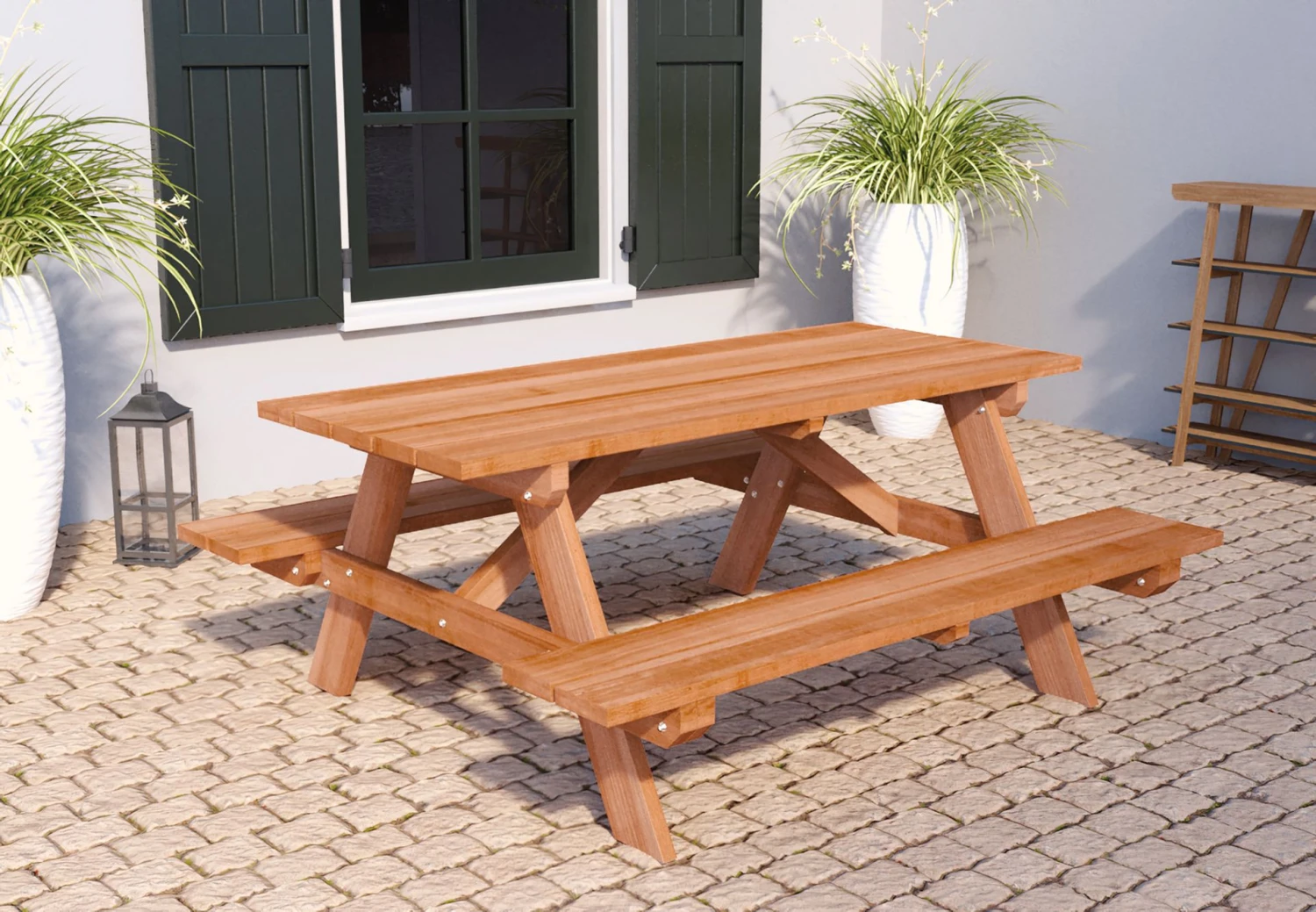 Picknicktafel Comfort Hardhout 180x160x75 1 Picknicktafel Comfort Hardhout 180x160x75