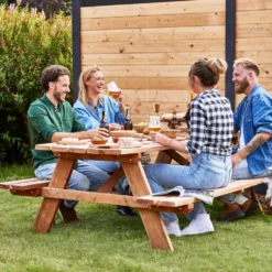 Picknicktafel Economy Hardhout 160x150x75 4 Picknicktafel Economy Hardhout 160x150x75 -Goedkope Natuur Plek Winkel Picknicktafel Economy