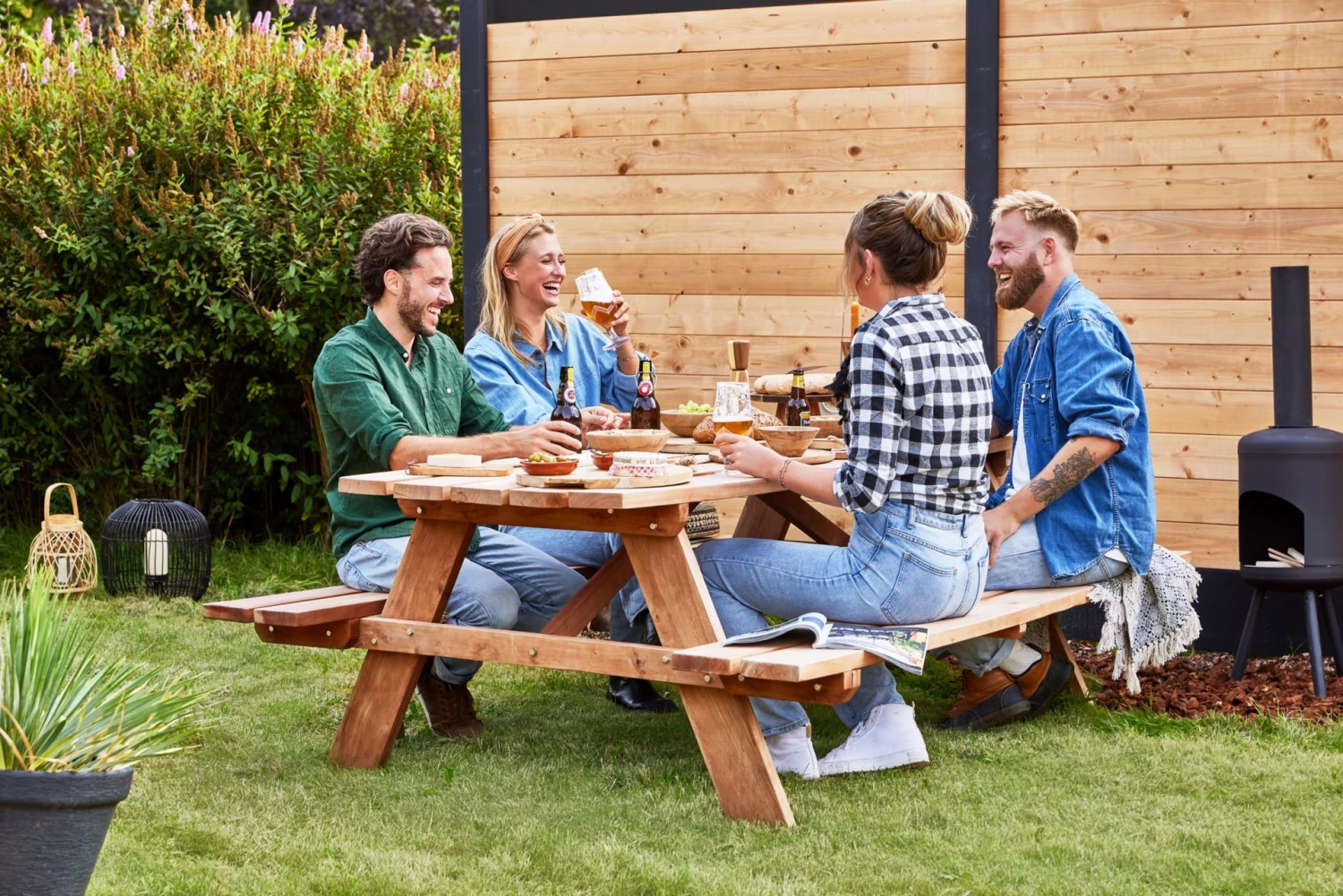 Picknicktafel Economy Hardhout 160x150x75 2 Picknicktafel Economy Hardhout 160x150x75 - Afbeelding 2