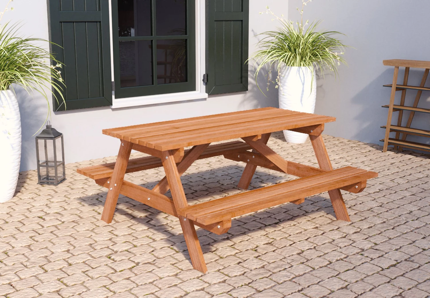 Picknicktafel Economy Hardhout 160x150x75 1 Picknicktafel Economy Hardhout 160x150x75